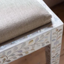 Maxi White Mother of Pearl Stool