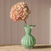 Medium Green Fluted Ruffle Vase