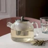Metal and Clear Glass Teapot