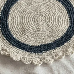 Midnight Blue Crochet Round Placemat