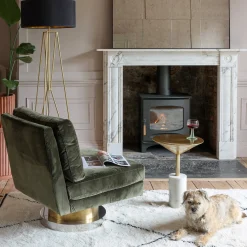 Mildred Gold and Marble Side Table