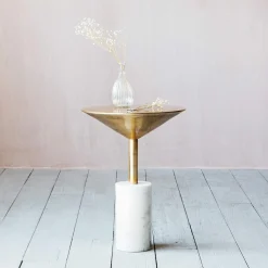 Mildred Gold and Marble Side Table