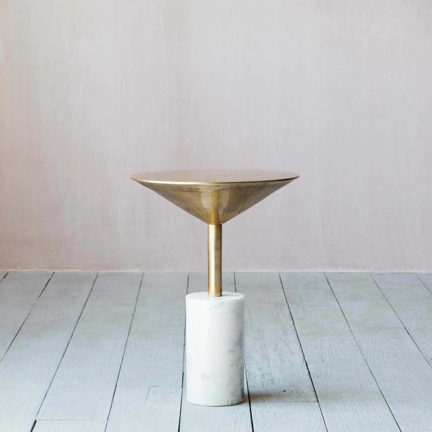 Mildred Gold and Marble Side Table