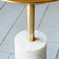 Mildred Gold and Marble Side Table