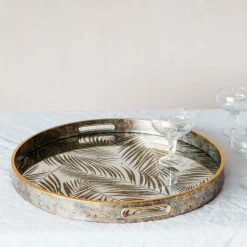 Mirrored Fern Leaf Tray