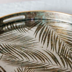 Mirrored Fern Leaf Tray