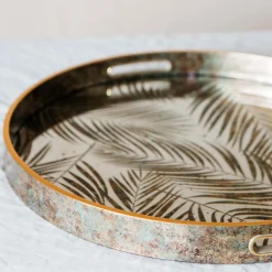 Mirrored Fern Leaf Tray