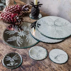 Mirrored Glass Palm Tree Placemat