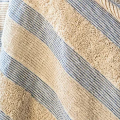 Misty Blue and White Striped Throw