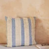 Misty Large Square Blue and White Striped Cushion