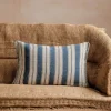 Moana Blue and White Striped Rectangular Cushion
