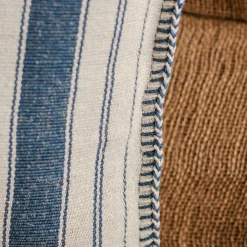 Moana Blue and White Striped Rectangular Cushion