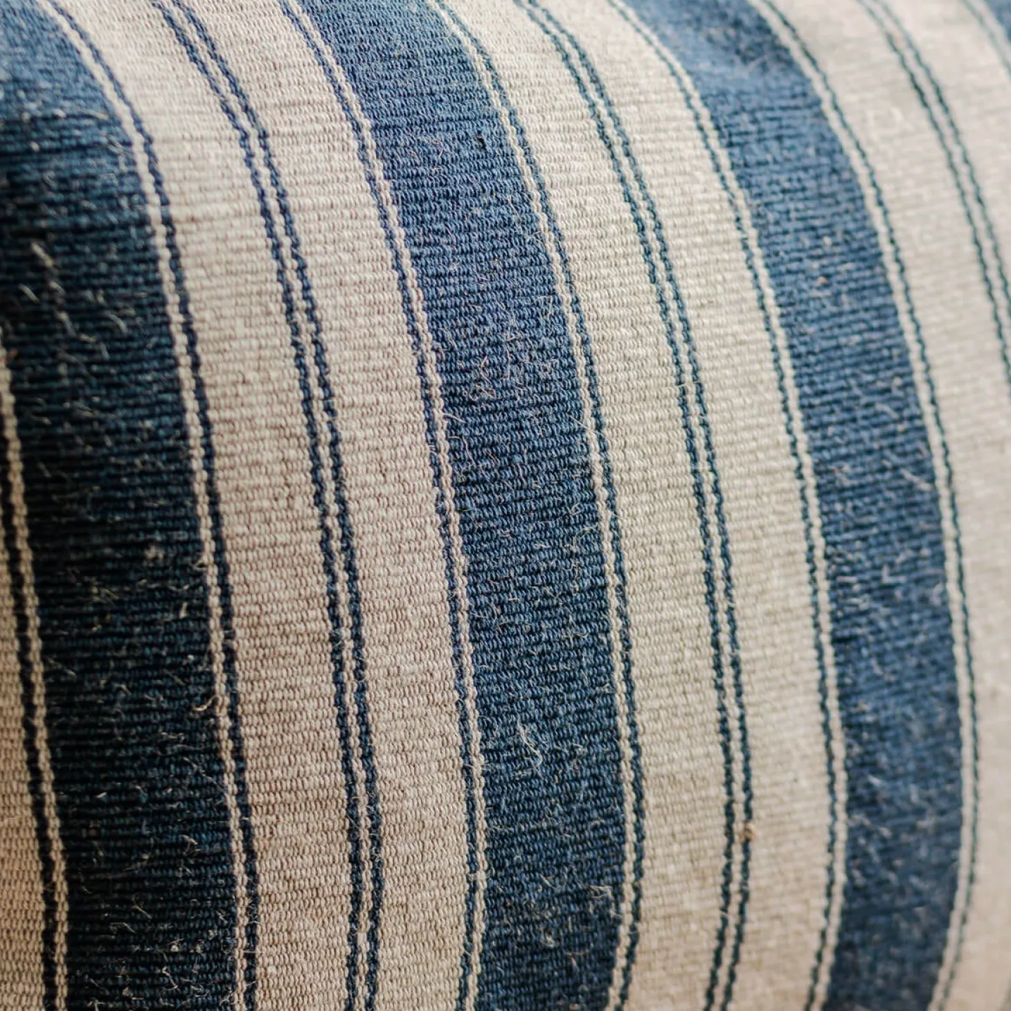 Moana Blue and White Striped Rectangular Cushion
