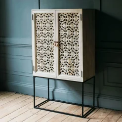 Momoka Hand-Carved Bar Cabinet