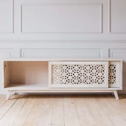 Momoka Hand-Carved Sideboard with Sliding Doors