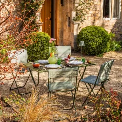 Moss Green Balcony Table and Four Chairs Set