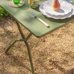 Moss Green Balcony Table and Four Chairs Set