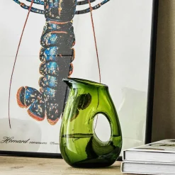 Moss Green Jug with Hole