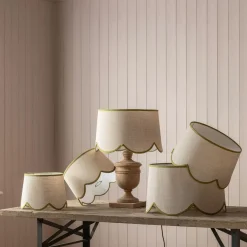 Moss Green Scallop Lamp Shades