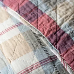Multi-Coloured Check Cotton Quilt
