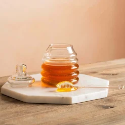 Murcot Clear Glass Honey Pot