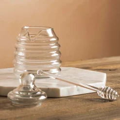 Murcot Clear Glass Honey Pot