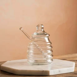 Murcot Clear Glass Honey Pot