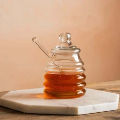 Murcot Clear Glass Honey Pot