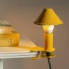 Mustard Enamel Mushroom Clip Lamp