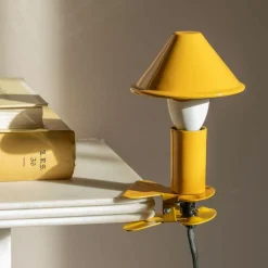 Mustard Enamel Mushroom Clip Lamp