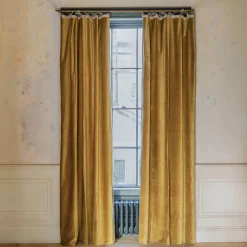 Mustard Velvet Single Curtains