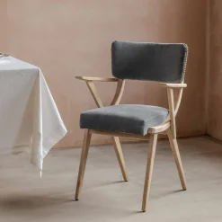 Myles Grey Velvet Armchair
