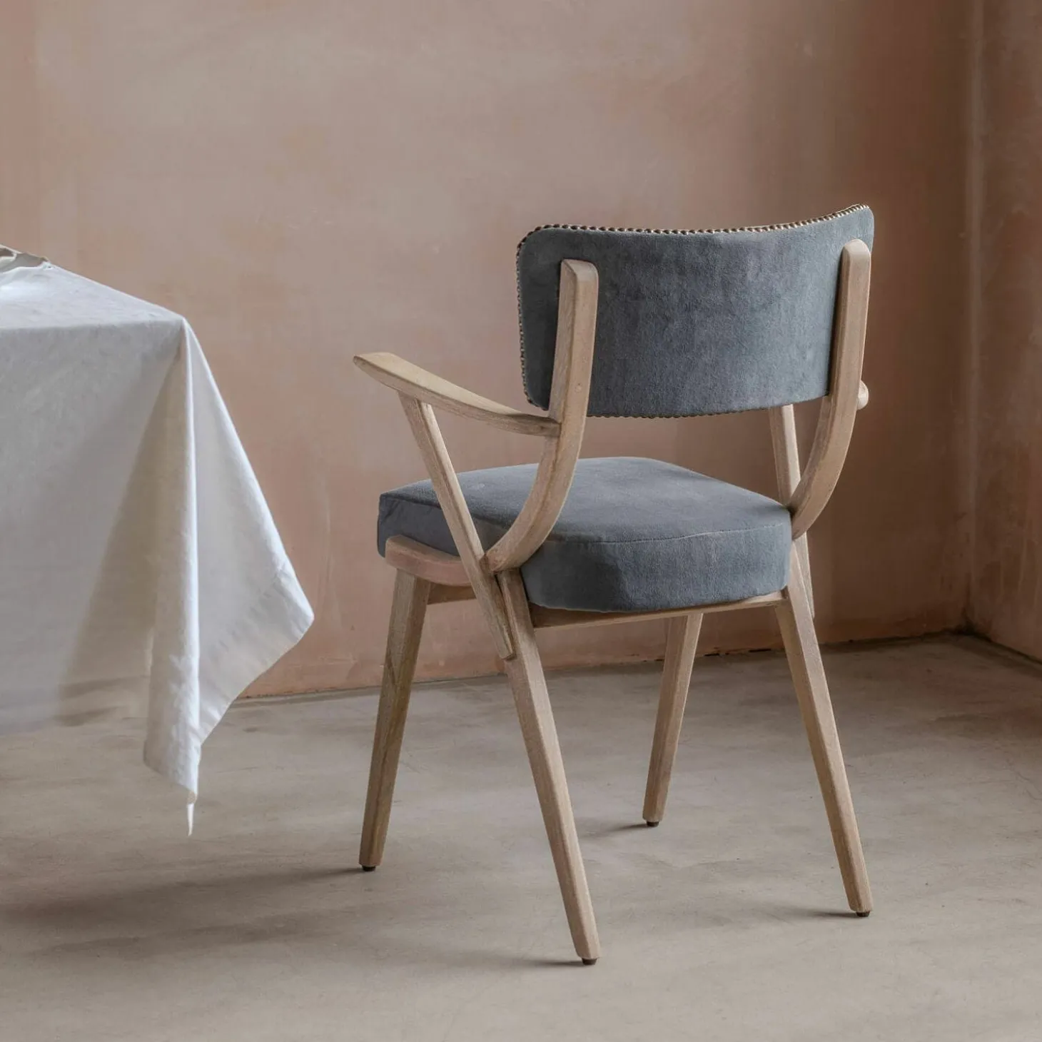Myles Grey Velvet Armchair