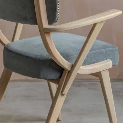 Myles Grey Velvet Armchair