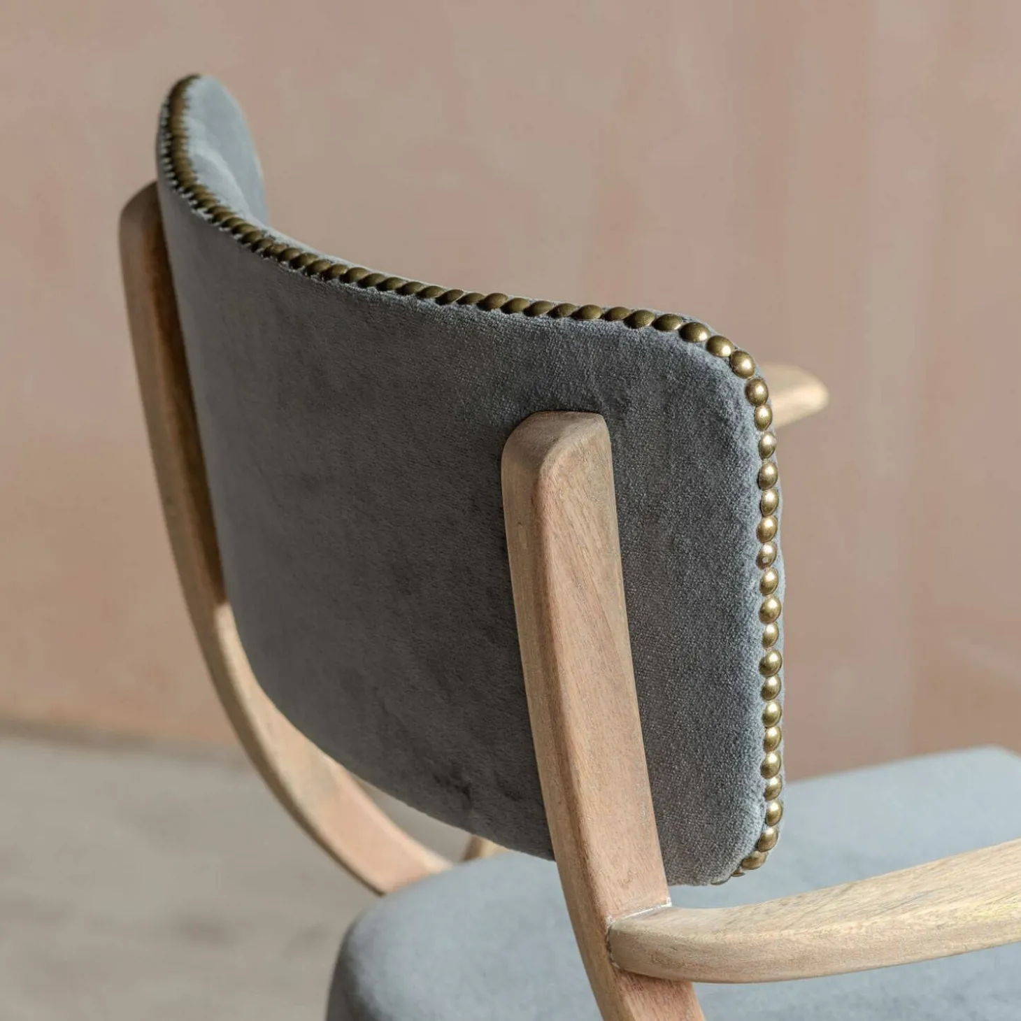Myles Grey Velvet Armchair