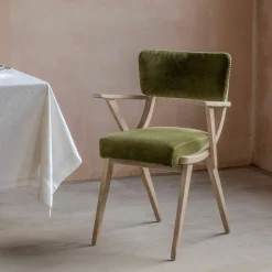 Myles Olive Velvet Armchair