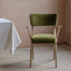 Myles Olive Velvet Armchair