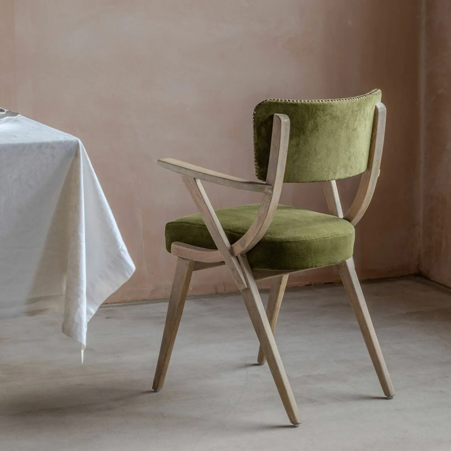 Myles Olive Velvet Armchair