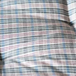 Natural and Blue Check Bed Roll