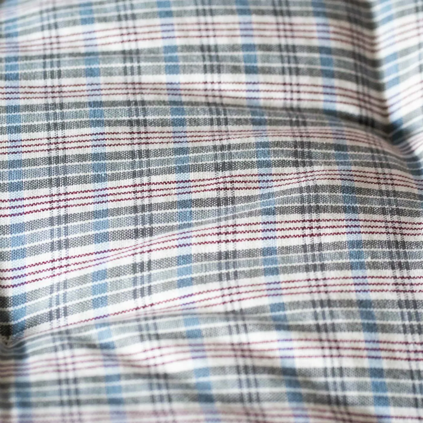 Natural and Blue Check Bed Roll