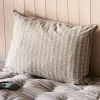 Natural and Blue Check Rectangular Cushion