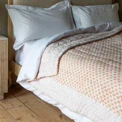 Natural Flower Hand-Printed Quilt