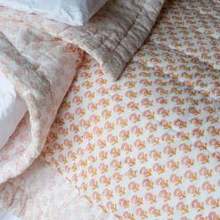 Natural Flower Hand-Printed Quilt