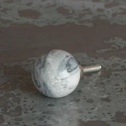 Natural Grey Marble Round Knob