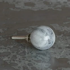 Natural Grey Marble Round Knob