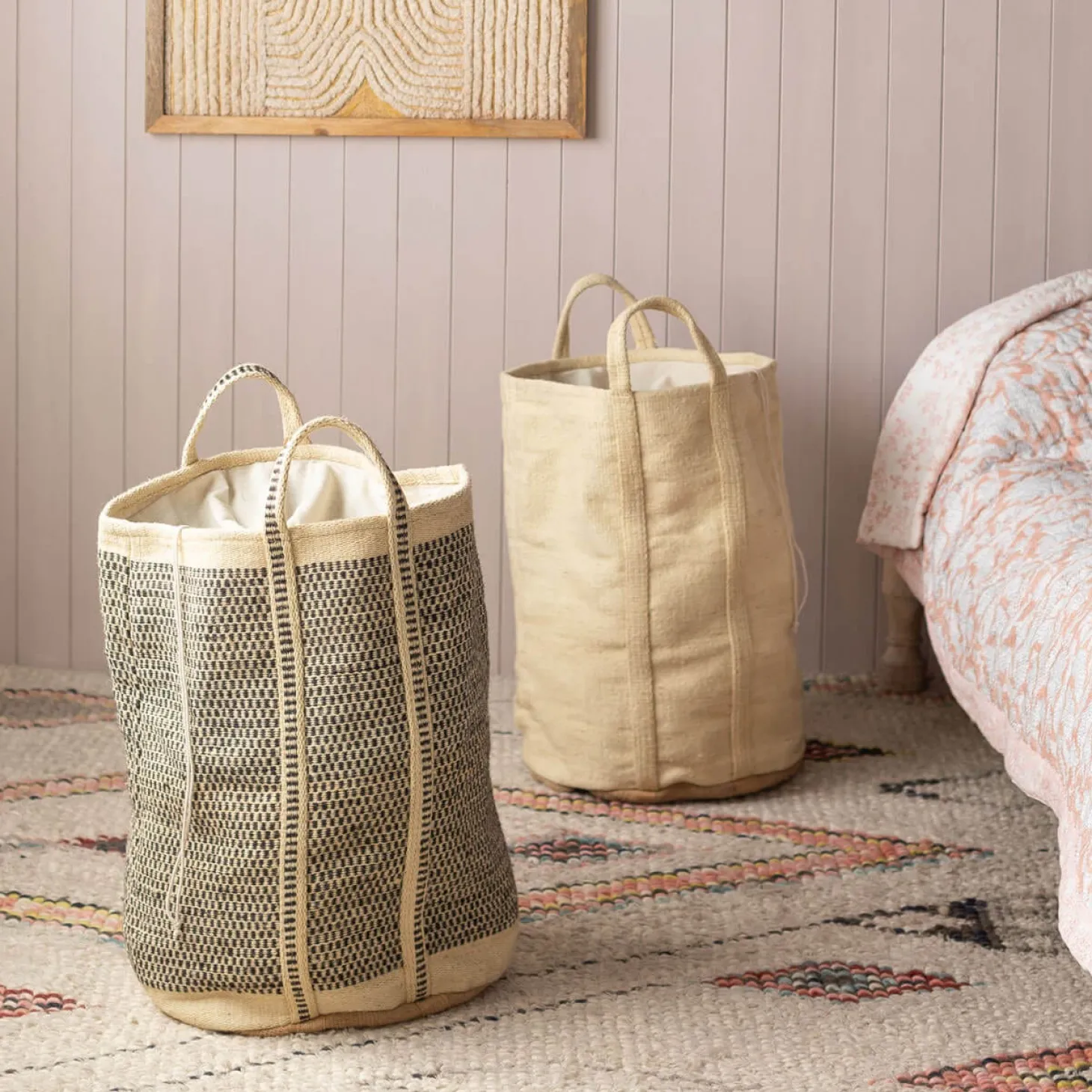 Natural Jute Laundry Baskets