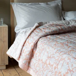 Natural Leaf Hand-Printed Quilt