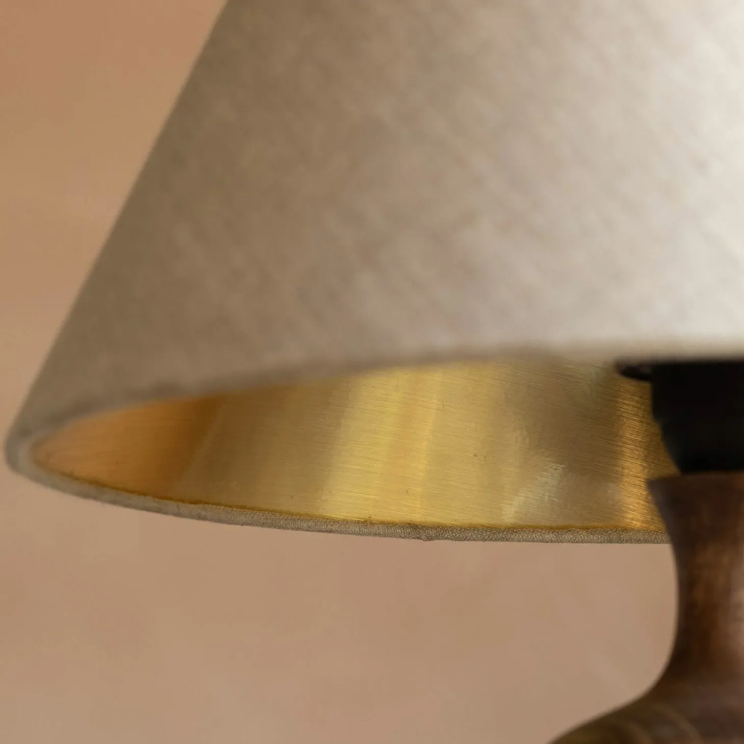 Natural Linen and Gold Empire Lamp Shades