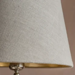 Natural Linen and Gold Straight Empire Lamp Shades