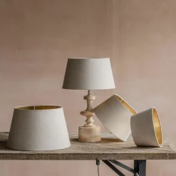 Natural Linen and Gold Straight Empire Lamp Shades
